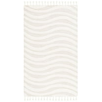 SAFAVIEH Casablanca Alene Wavy Striped Area Rug, Ivory/Light Grey, 6' x 9'