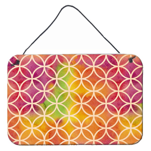 "Treasures Watercolor Rainbow Geometric Circles Metal Print, 8"" H x 12"" W, Multicolor" Caroline's Treasures BB7515DS812