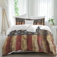 thumbnail image 2 of Vintage American Flag Bedding 3 Piece Duvet Cover Set Twin Size, Farmhouse Shabby Patriot Soft Microfiber Comforter Cover with Zipper Closure & Pillowcases, Wrinkle & FadeResistant Quilt Cover, 2 of 9