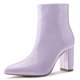 thumbnail image 1 of Botines de Punta Estrecha Allegra K con Cremallera y Tacón Grueso para Mujer Púrpura, 1 of 7