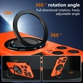 thumbnail image 5 of Dteck for iPhone 15 Pro Max Case with Rotating Ring Stand, Compatible with MagSafe, Heavy Duty Magnetic Phone Case for iPhone 15 Pro Max,Orange, 5 of 9