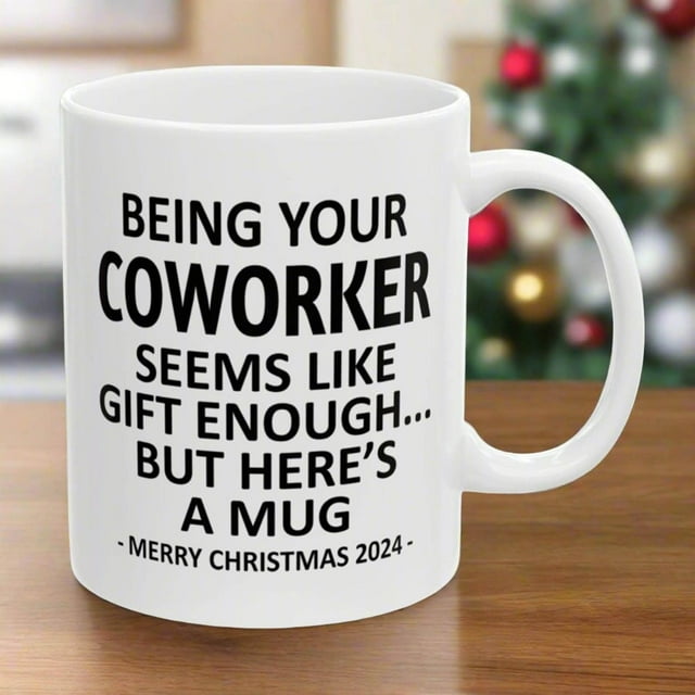 Taza de Cerámica para Café de 11 oz - Taza de Café Novedosa con Alfabeto Divertida | Apta para Microondas y Lavavajillas | Regalo de Navidad para Hombres Mujeres Amigos Compañeros de Trabajo Oficina