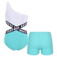 thumbnail image 2 of inhzoy Two Piece Tankini for Girls One Shoulder Tank Leotard with Shorts, 2 of 4