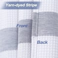 thumbnail image 4 of Fabric Shower Curtain, Waffle Weave Textured and Yarn Dyed Striped Splicing Design Water-Resistant Metal Grommets for Bathroom Showers, 35" W x 72" L,Navy/White, 4 of 5