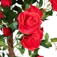 thumbnail image 6 of Northlight Roses with Greenery Artificial Potted Tree - Red - 47", 6 of 9