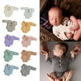 thumbnail image 2 of Crochet Jumpsuit for Baby Photoshoots 0-2M Infant Photo Posing Props Knitted Romper Photography Outfit Accessory, 2 of 8