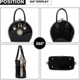 thumbnail image 3 of Sac à Main pour Femmes en Cuir Verni avec Poignée Supérieure Rouge, 3 of 7