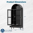 thumbnail image 2 of 1 Drawer & 2 Doors Arched Fluted Storage Cabinet,Black Arch Bookcase with Glass Doors, Modern Freestanding Kitchen Pantry CabinetOrganizer, Versatile Cupboard for Kitchen, Bathroom, Black, 2 of 6