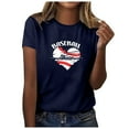 thumbnail image 2 of Meichang T-Shirts de Maman de Baseball T-Shirts pour Femmes T-Shirts Graphiques Amour de Maman de Baseball T-Shirts d'Été à Manches Courtes Col Rond T-Shirts Décontractés Amples Hauts Bleu Foncé m, 2 of 4