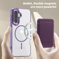 thumbnail image 3 of Dteck for Samsung Galaxy S23 FE with Magnetic Removable Magnetic Card Holder Wallet, With Magnetic Wallet Cards, Shockproof Slim Back Hard Case, Purple, 3 of 6