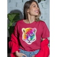 thumbnail image 2 of Leopard In Rainbow T-Shirt Women -Rose Khan Designs, Female Medium, 2 of 4