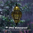 thumbnail image 6 of Moroccan Solar Lantern Outdoor Decor, Bohemian Style, Waterproof, Copper, LED, IPX4, Perfect for Garden, Patio, 6 of 7