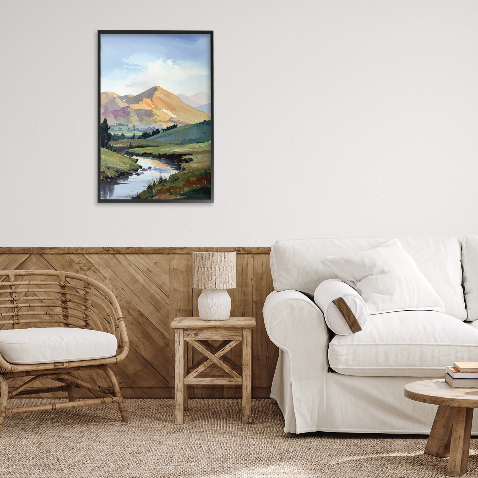 Stupell Industries Across The Valley Black Framed Giclee Art, design by Alonza Saunders
