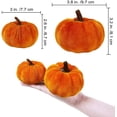thumbnail image 2 of Halloween Pumpkin Decorations, 12 Pcs Velvet Pumpkins, Velvet Pumpkins, Halloween Pumpkin Decor, Fall Decor for Home, Halloween Party Decorations, Multi-Color Purple Black Orange, 2 of 3