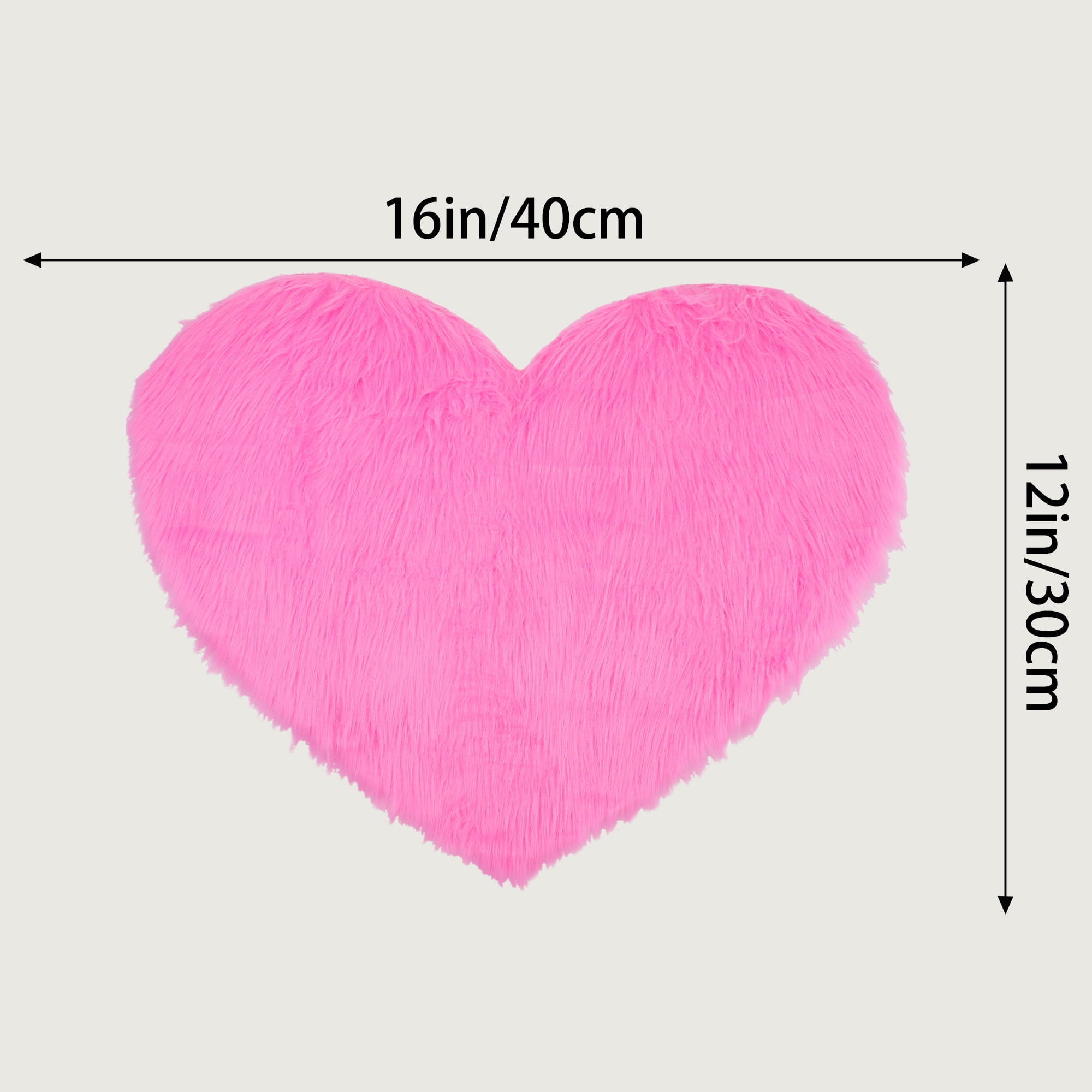 Unique Bargains Heart Shape Soft Absorbent Bath Rugs Pink 16" x 20"