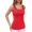 red, variant on Women Built-in Bra Square Collar Scalloped Halter Vest Sleeveless Ribbed Halter Camisole