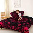 thumbnail image 4 of Homewish Boho Skull Full Size Comforter Sets,Hipple Mandala Bedding Comforter Set,Happy Halloween Duvet,Black Reversible,3-Piece,1 Comforter and 2 Pillowcases, 4 of 7