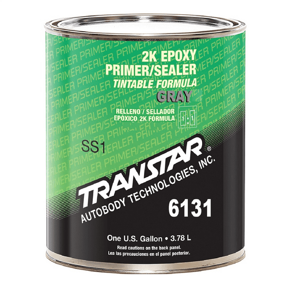 Transtar Autobody Products 6131 - 2K Epoxy Primer Sealer/Groundcoat - 1 Gallon Can - Gray - 1:1:10 Mixing - 520 sq-ft/ Gallon at 1 mil Coverage
