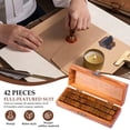 thumbnail image 7 of 42 Pcs Letter Stamp Wood and Rubber Alphabet Stamp Number Alphabet Letter Symbol Set for DIY Crafting Scrapbooking Supplies Card Making, 7 of 7