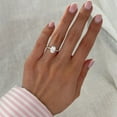 thumbnail image 5 of solitaire jewels 1.35CT Dainty Oval Moissanite Hidden Halo Engagement Ring For Women, 14K White Gold, 5 of 7