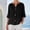 Black, variant on 100% Cotton Womens Army Green V Neck Roll Tab Sleeve Relaxed Fit Casual Blouse,Size 2XL