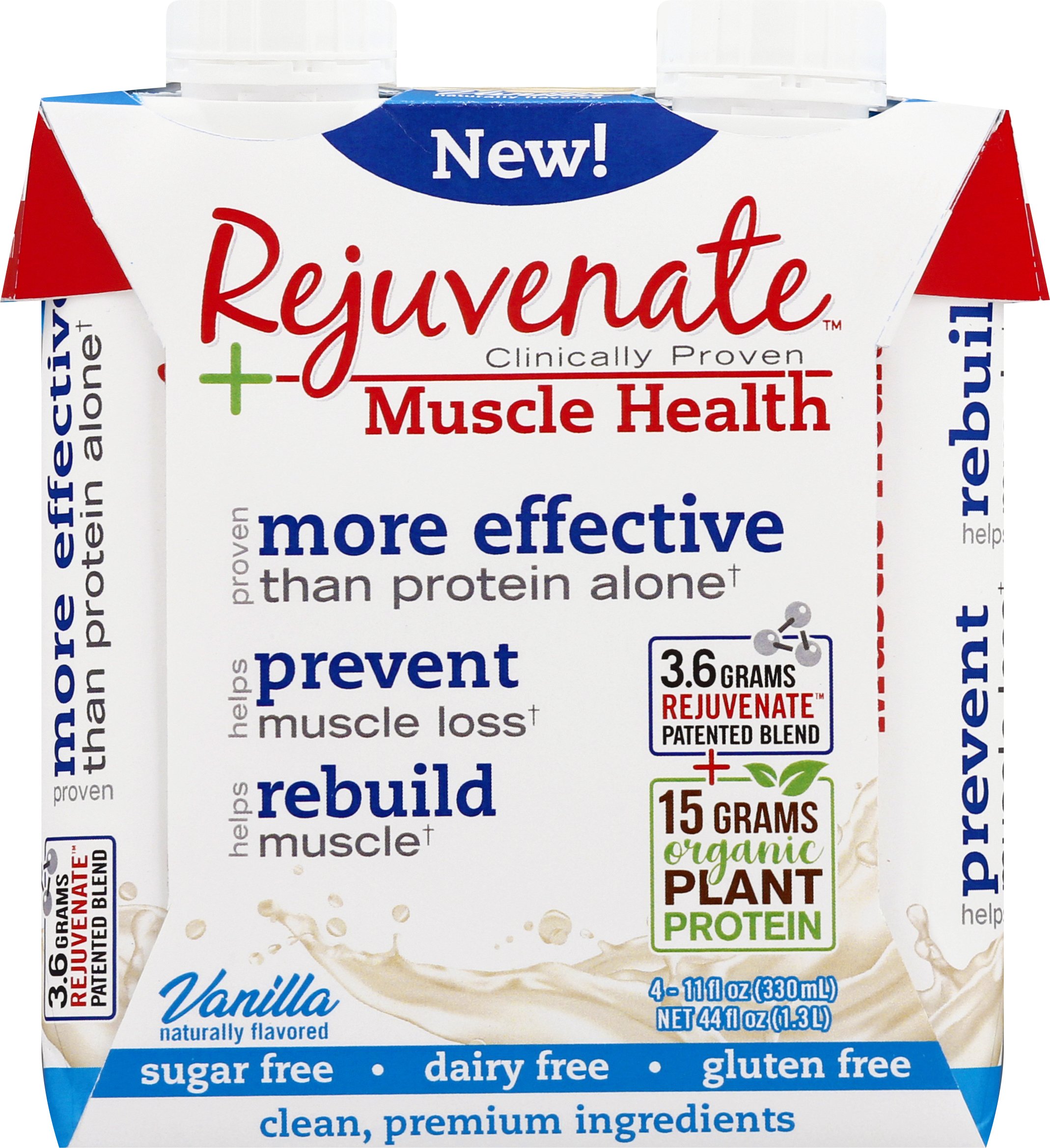 Rejuvenate Ready To Drink With Organic Plant Protein Vanilla 11 Fl Oz 12 Pk Walmart Com
