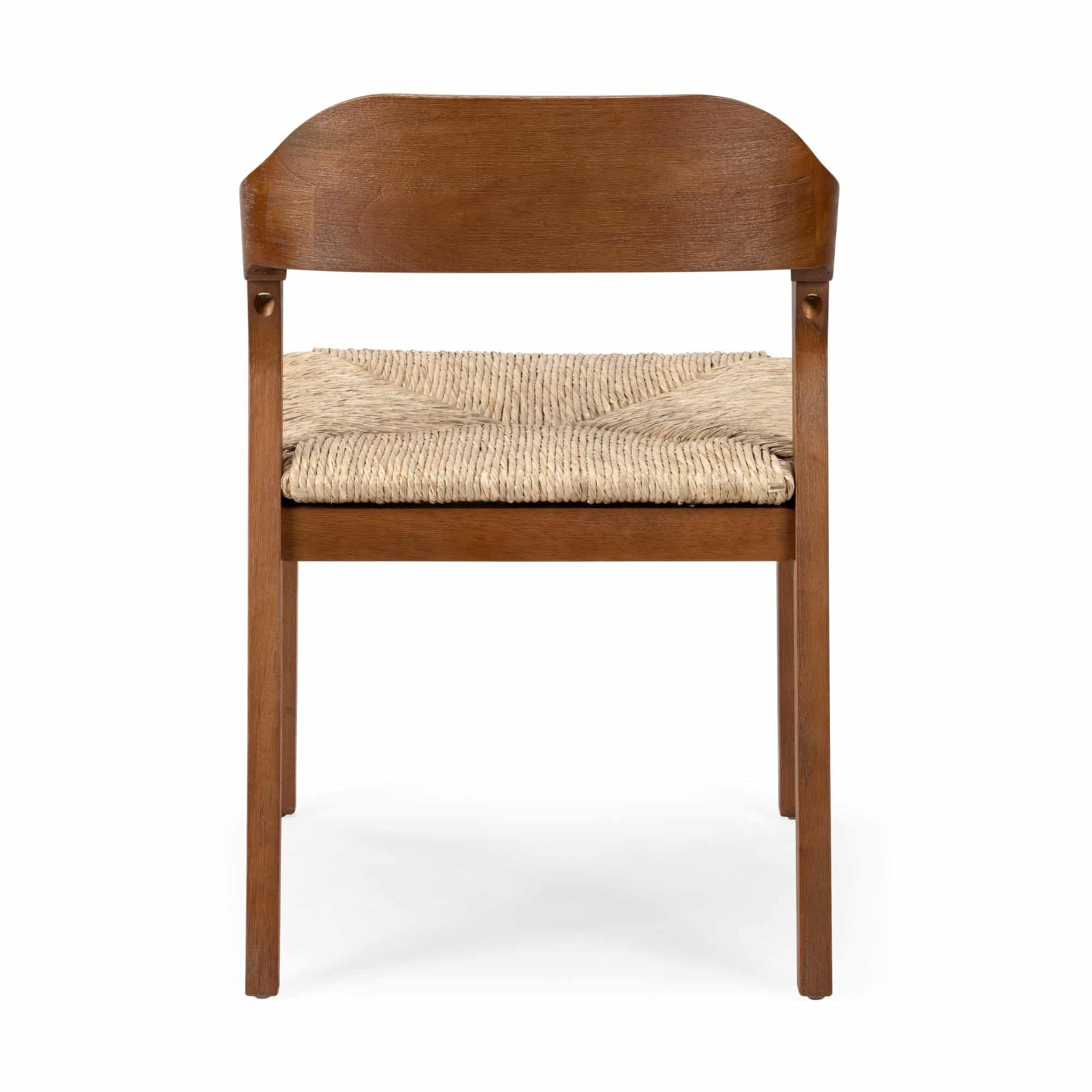 Rasmus Dining Rush Side Chair - Chestnut Wire-Brush Finish