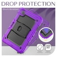 thumbnail image 7 of XYX For iPad Air 5th/4th Generation 10.9 Inch 2022/2020 Case, 3in1 Heavy Duty Shockproof Tablet Case with Stand, Shoulder Strap, Purple, 7 of 7