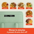 thumbnail image 2 of bella 4 Qt Dual Basket TriZone® Air Fryer with EverGood™ Ceramic Nonstick Coating, Removable Divider, Seaglass, 2 of 8