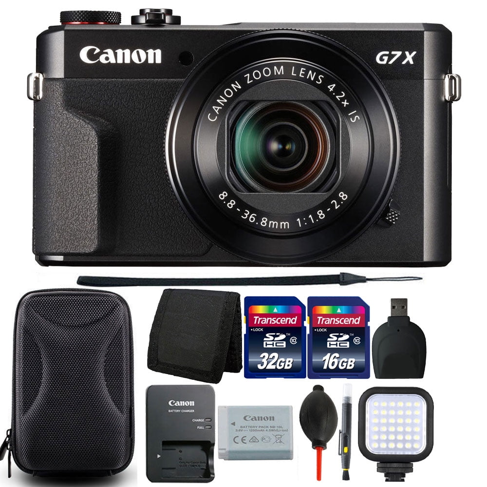 Canon G7X Mark II PowerShot 20.1MP Digital Camera (Black) + 48GB