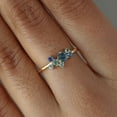thumbnail image 2 of Blue & Green Sapphire Cluster Ring, Dainty Minimalist Ring, September Birthstone Ring, Birthday Gift, Lightweight Jewelry, 2 of 5