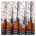thumbnail image 4 of Plaid Pumpkin Bathroom Shower Curtain with Floral Autumn Accents Multi Color 72"W x 72"L (Pack of 1), 4 of 4