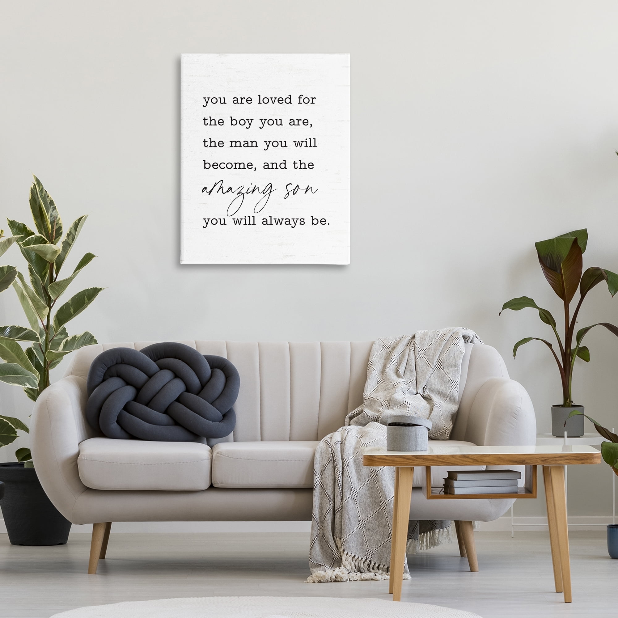 Stupell Industries Amazing Son Sentiment Text & Numbers Painting Wrapped Canvas Art Print Wall Art, 30 x 40