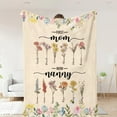 thumbnail image 5 of First Mom Now Grandma Birth Flowers Blanket, Personalized, Mom Grandma Blanket Gift for Mom Gift for Grandma, Mom Blanket, Grandma Blanket Blankets, 5 of 5