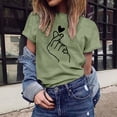 thumbnail image 2 of WEAIXIMIUNG T-Shirt Imprimé Col Rond Manches Courtes pour Femmes Saint-Valentin, 2 of 6