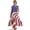 American Flag, variant on Crane Bird Ink Leaf Print Maxi Dresses for Women, Crewneck Sleeveless Maxi Dress for Women with Pockets, Linen Look Breathable Loose Fit Vacation Dress, 4XL