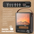 thumbnail image 5 of Costway 1500W Electric Fireplace Tabletop Portable Space Heater w/3D Flame Effect Walnut, 5 of 11