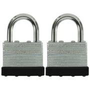Hyper Tough 40mm Laminated Steel Padlock with 7/8-inch Shackle - 2 Pack Keyed-Alike