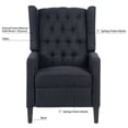 thumbnail image 6 of High Back Accent Chair, 27" Wide Manual Wing Recliner Chair, Upholstered Button Tufted Single Sofa Chair with Wood Legs, Comfy Reading Chair Lounge Chair with Nailhead Trim, Black, 6 of 7