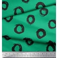 thumbnail image 3 of Soimoi Green Rayon Fabric Line & Circle Geometric Print Fabric by the Yard 56 Inch Wide, 3 of 3
