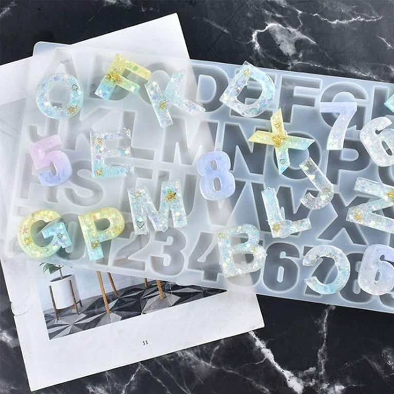 Alphabet Resin Molds Kit Backward Letter Number Silicone Casting Molds  Resin Epoxy Molds For Keychain Making Pendant Jewelry DIY Color: 11, Ships  From: China