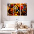 thumbnail image 2 of Elephant Stock Abstract Portrait Wall Art - Horizontal Multi Panel Canvas - Living Room Wall Decor - Abstract Multi Panel - Orange And Red Decor - 45" x 28", 2 of 8