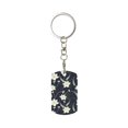 thumbnail image 2 of Uemuo Lilies Flowers Pattern Rectangular Metal Keychain - Durable, Stylish, and Personalized Key Ring for Men and Women,Engraved Keychain,Gift Slim Sturdy Keychain, 2 of 7