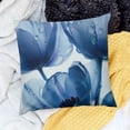 thumbnail image 2 of SHANXI Modern Floral Rose Blue Decorative Pillowcase - Comfortable Square Cushion for Couch, Bedroom, and Apartment Decor 18x18in, 2 of 5