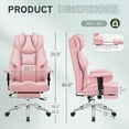 thumbnail image 5 of Homall High Back Executive Office Chair, Big and Tall PU Leather Executive Chair with Footrest – Ergonomic Reclining Computer Desk Chair, Pink, 5 of 7