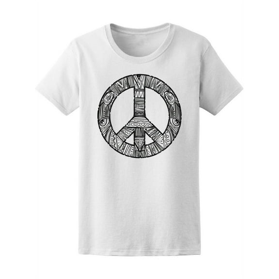 Hippie Culture. Pacific Sign T-Shirt Women -Image by Shutterstock, Female XX-Large