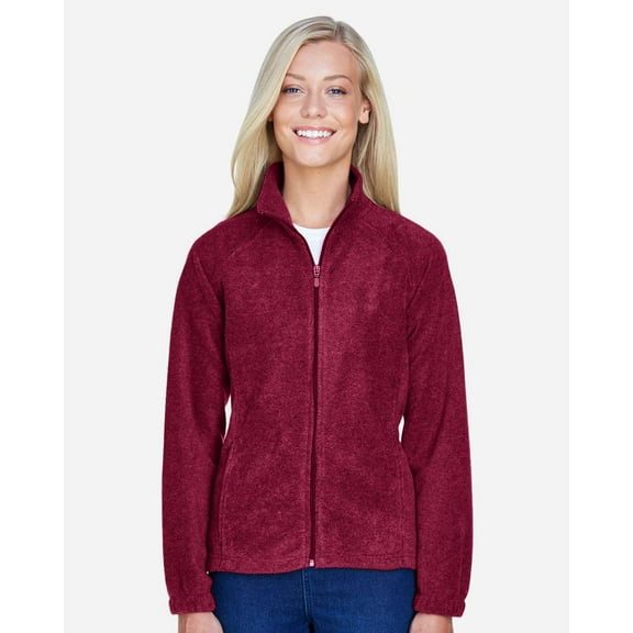 Harriton M990W Women's Full-Zip Fleece-Wine-2XL