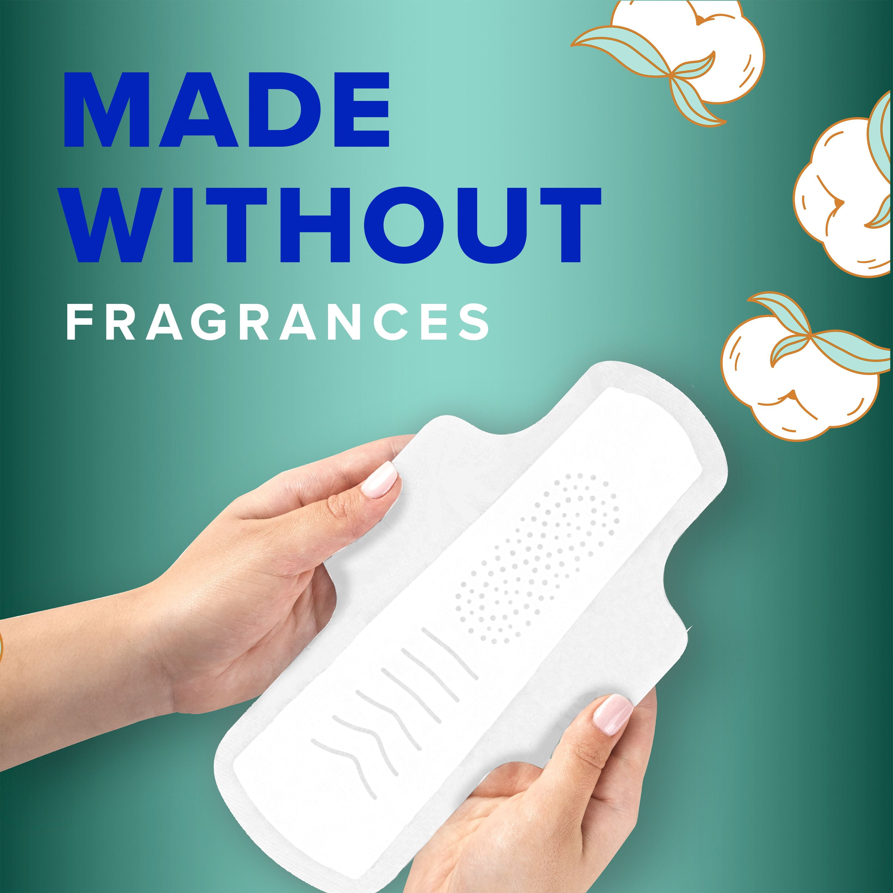 Serviettes Always Pur coton, de nuit, flux très abondant, avec ailes, pour femmes, taille 5, non parfumées 18CT