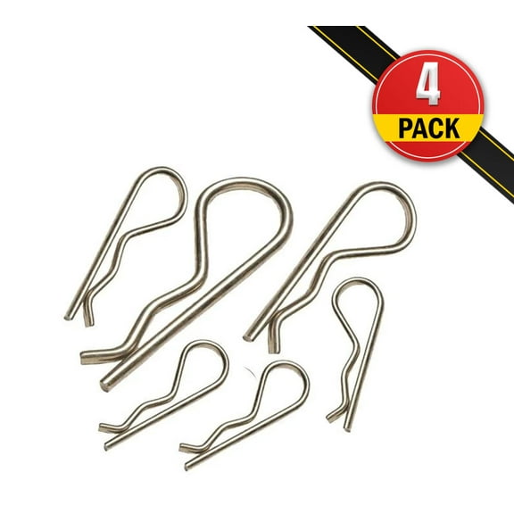 AgraLink Steel Hair Pin Clips, 1/8", Fits Pins 1/2" - 7/8" - 4 Pack (5 Clamshells of 6 pcs each) Free Shipping