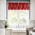 thumbnail image 3 of Red Christmas Kitchen Curtains and Valances Set, Rod Pocket Curtains Tier Farmhouse Window Curtains 24 Inch Length, Winter Pine Trees Snowflake Xmas Ball 3 Piece Kitchen Curtains Set, 3 of 6